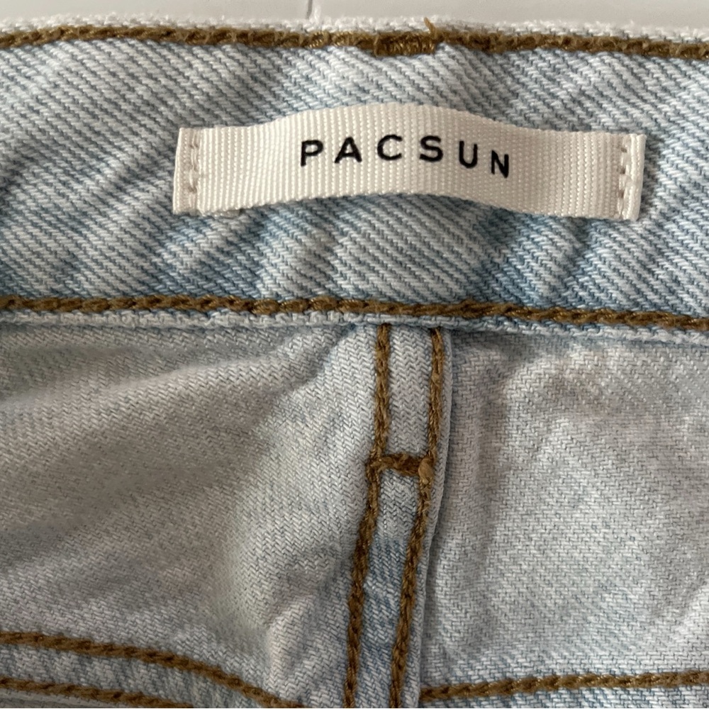 PACSUN Jeans Pants Women’s Size 24 Blue High Rise Straight Leg Button Closure - Picture 3 of 14